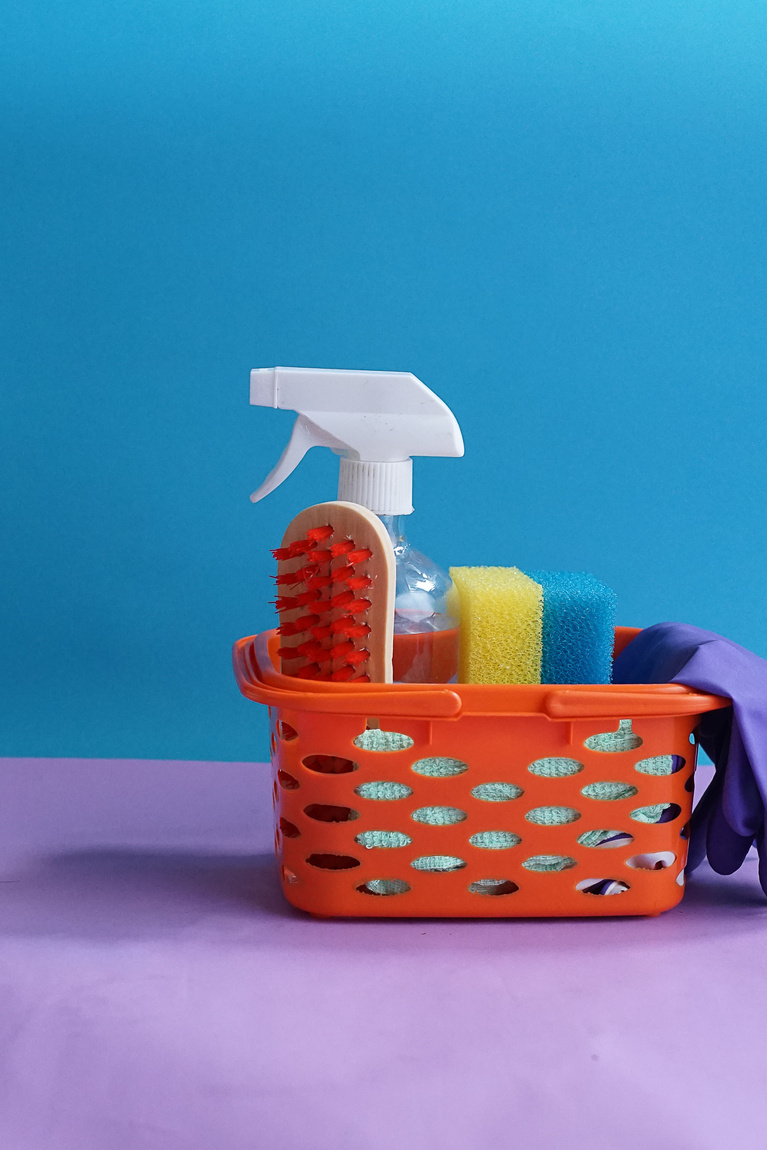 Plastic Containers with Cleaning Products